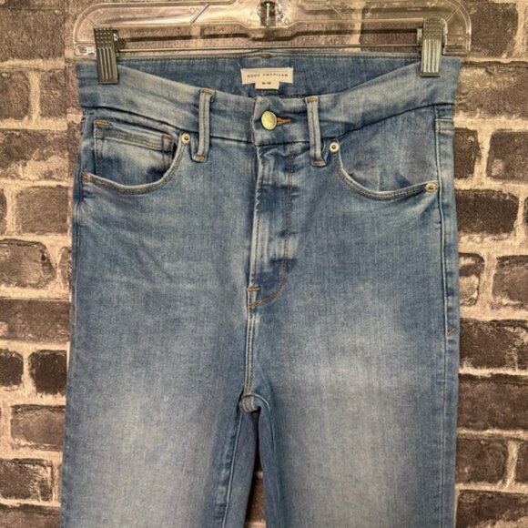 Good American ALWAYS FITS GOOD CLASSIC SLIM STRAIGHT JEANS 6-12 light wash - Picture 2 of 9